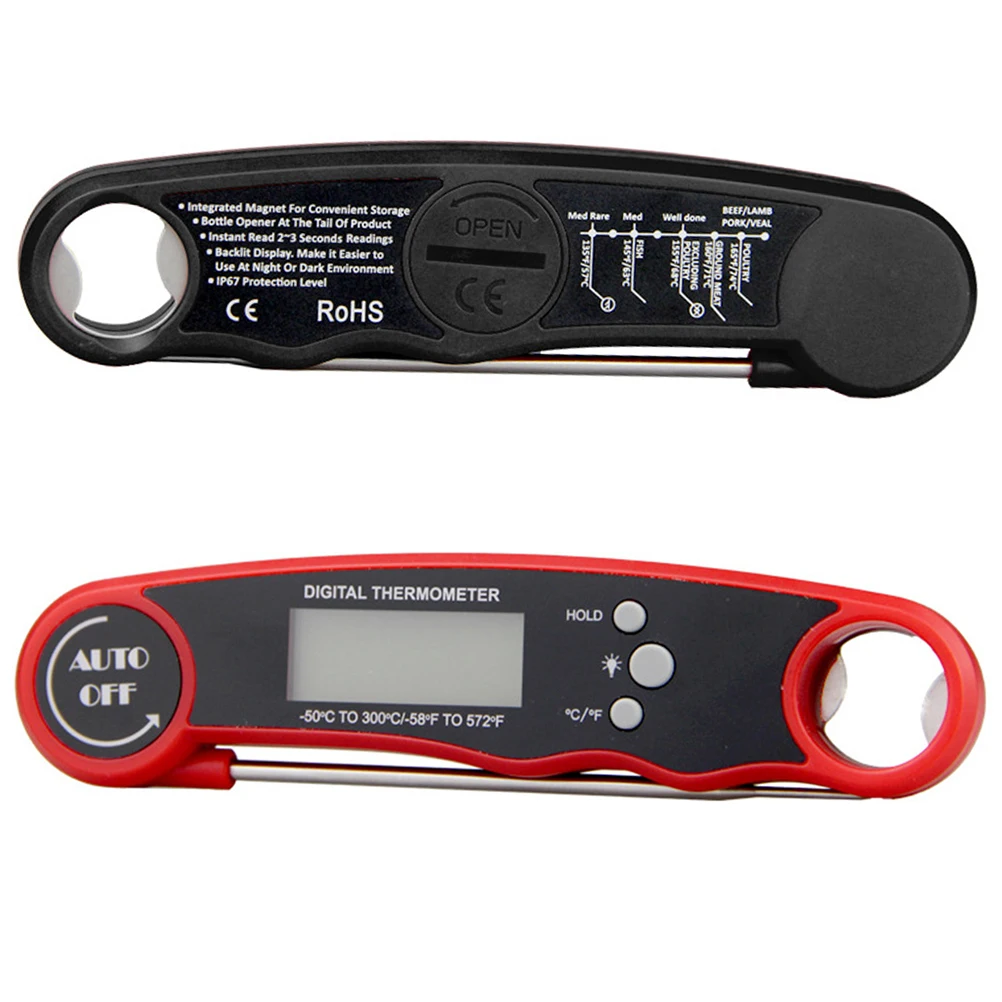 

Electronic Thermometer Lightweight Digital Baking Water Black Color Home Usage Foldable Food