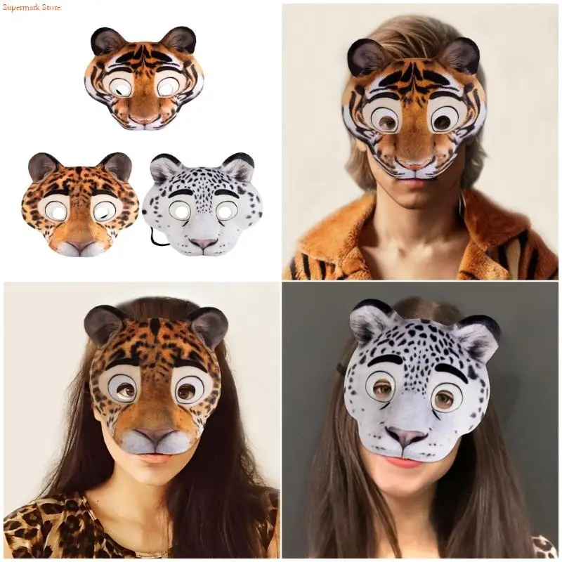 Q5WE Reusable Animal Play Play Masks Elástico Headband Soft Eva Kids Accesorios para disfraces para actuaciones escolares
