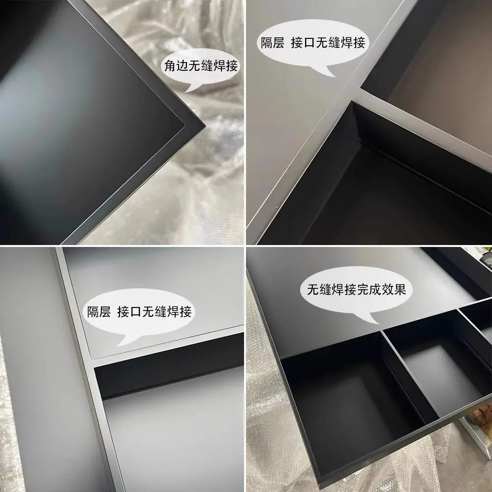 Stainless steel plate TV niche embedded aluminum alloy embedded frame living room background cabinet