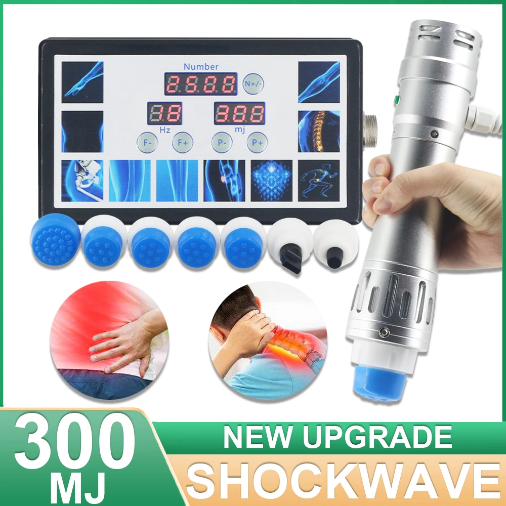 

300MJ Shockwave Therapy Machine With 7 Heads Shock Wave Instrument For Erectile Dysfunction And Body Pain Relief New