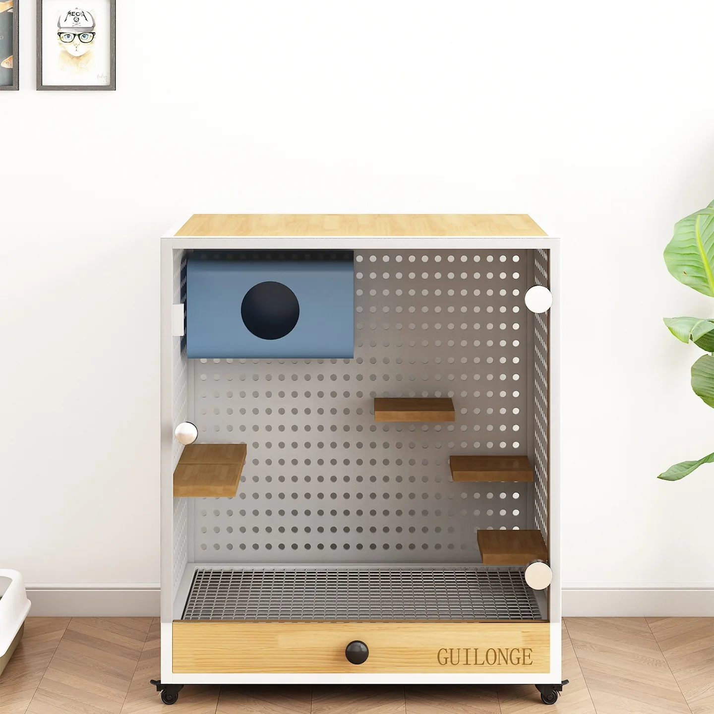 #Chinchilla Cage Villa Cave Board Solid Wooden House Squirrel Guild Pig Golden Bear Honey Bag Glider's Nest Igloo