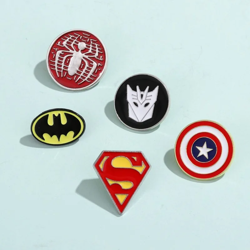 Новая брошь Marvel Мстители аниме Человек-паук Бэтмен Капитан Америка периферийные устройства из сплава значок для одежды сумки модные аксессуары