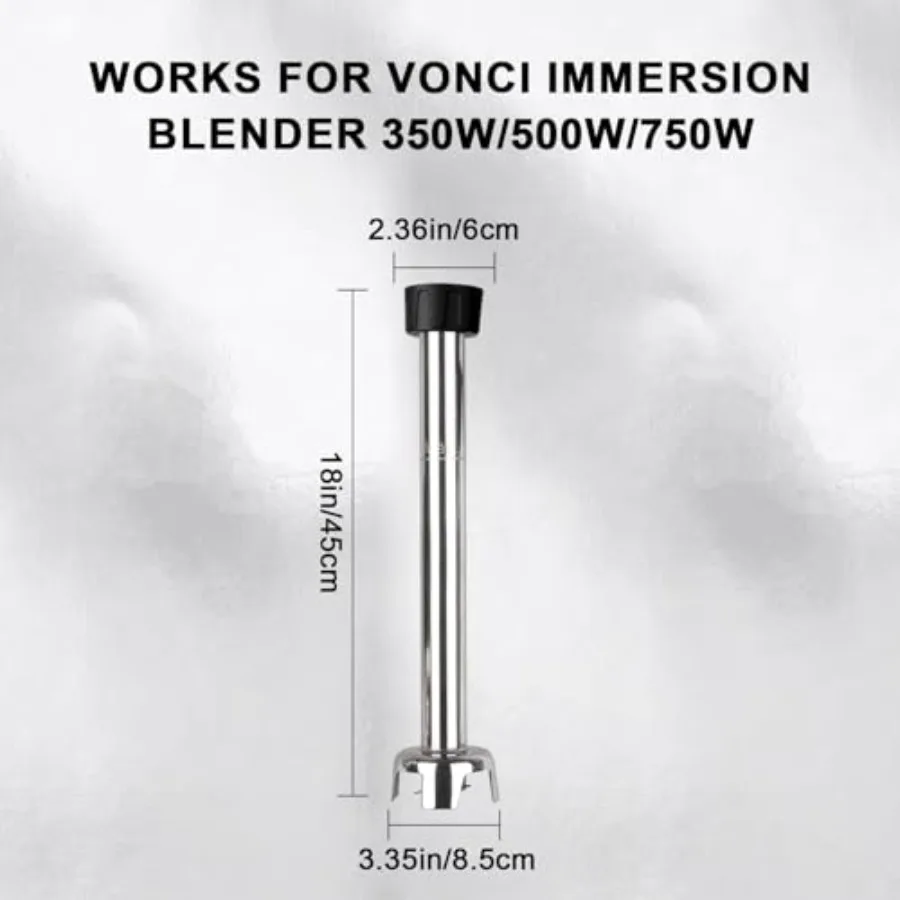 Liquidificador de imersão comercial VONCI de 18 polegadas com eixo removível 350W 500W e 750W compatível com eixo removível de aço inoxidável.