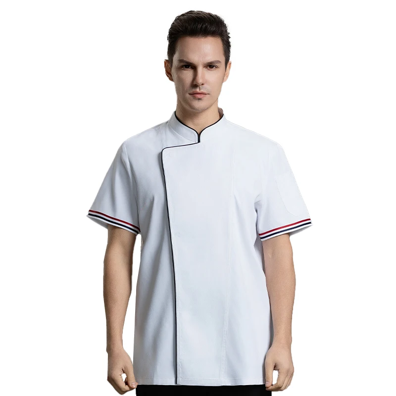 Chemise de chef cuisinier respirante, vêtements de restaurant, uniforme de cuisine, veste de chef, vêtements de travail pour le service alimentaire, salopette Chamonix