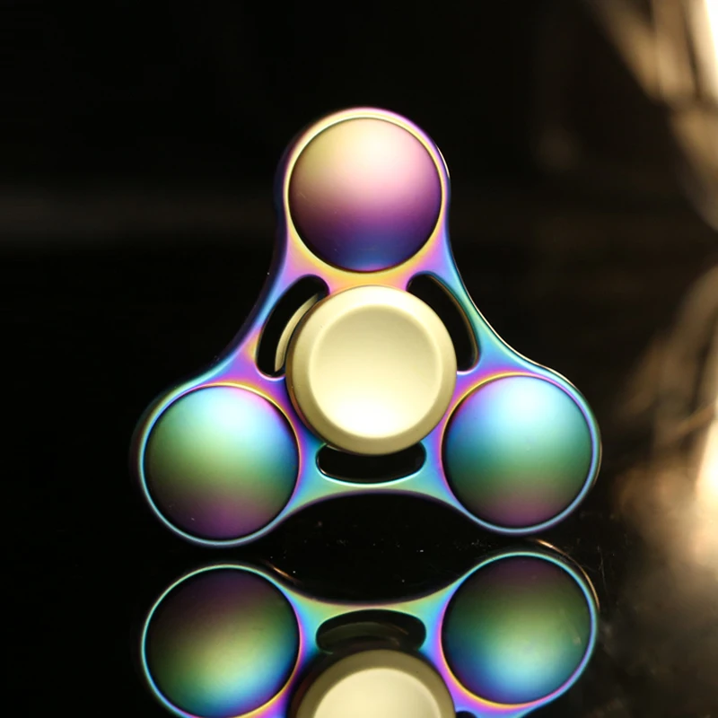 EDC arc-en-ciel Fidget Spinner main Fidget Spinner EDC doigt toupie pointe gyroscope métal Anti-Stress soulagement jouet pour adulte