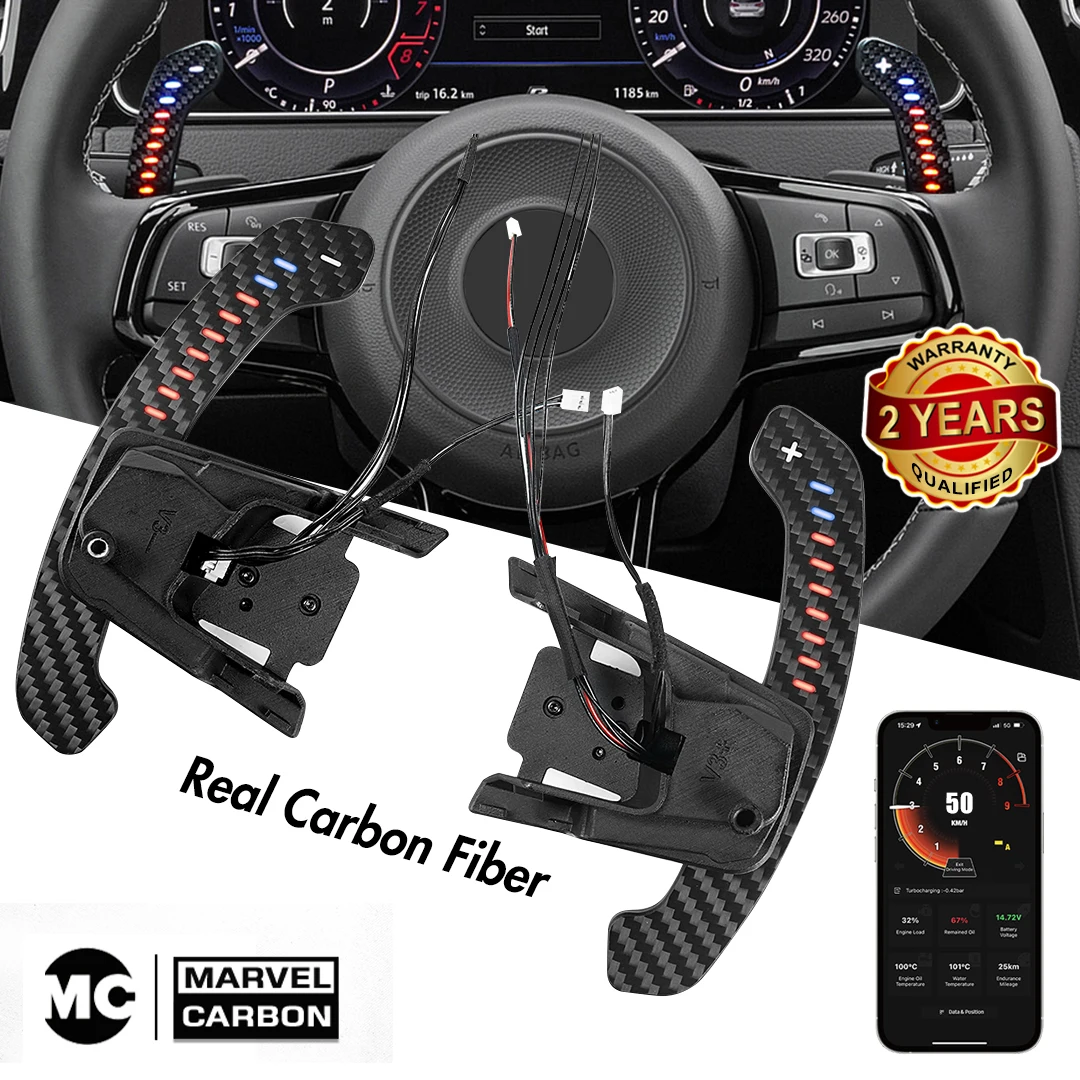 

LED Carbon Fiber Magnetic Paddle Shifters for Golf MK7 MK7.5 Golf R GTI