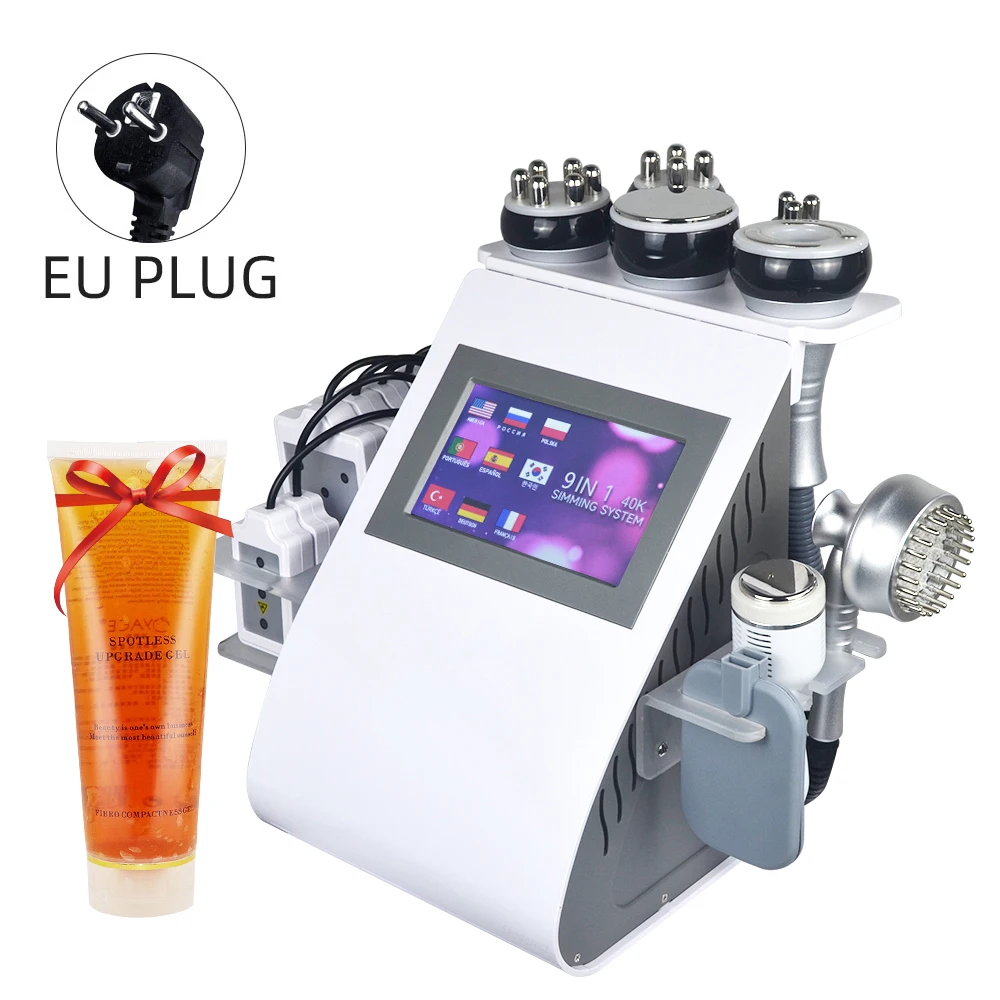 9 In 1 40K Cavitatie Ultrasone Lichaam Afslanken Machine Lichaamsvorm Gewichtsverlies Vacuüm Verjonging Huid Lift Draai Tool