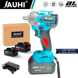 JAUHI 1/2 inch 1000N.M Torque Brushless Electric Impact Wrench Battery Cordless Wrench Power Tools For Makita 18V Battery