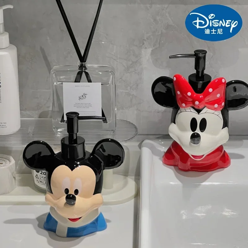 Kawaii Disney Mickey Minnie Shampoo Bath Ceramics Bottle Hand Wash Split Bottle Cute Creative Cartoon Heart Split Press Bot