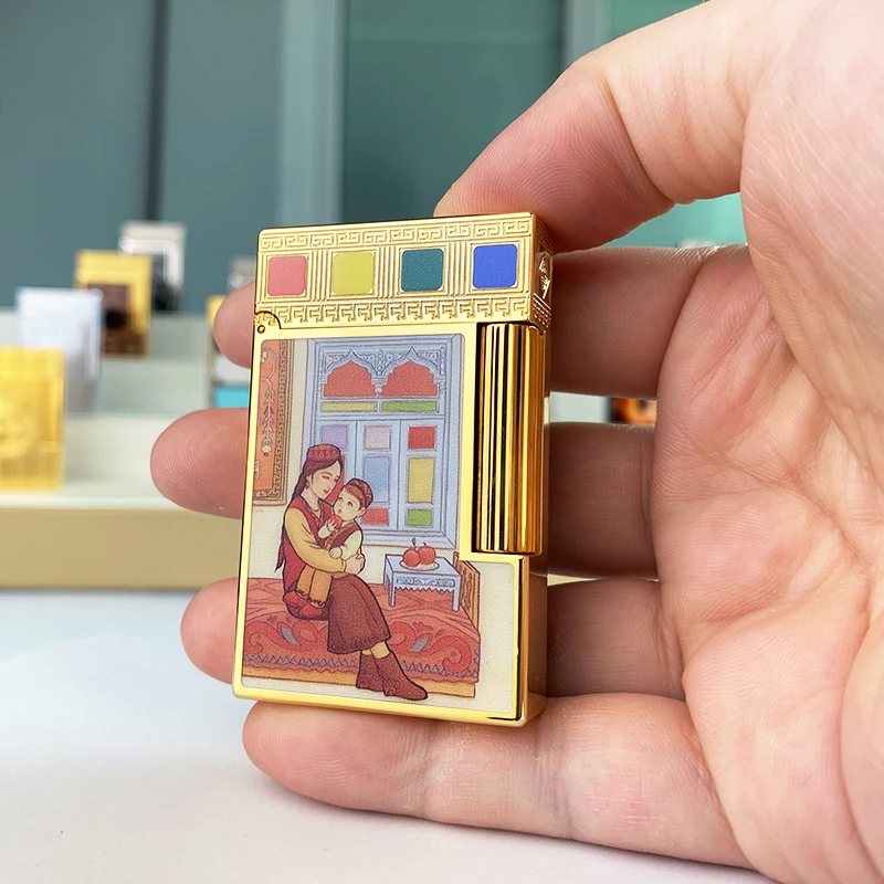 

New commemorative edition luxury butane lighter single and double flame flat tone natural paint smoker L2 series 19002