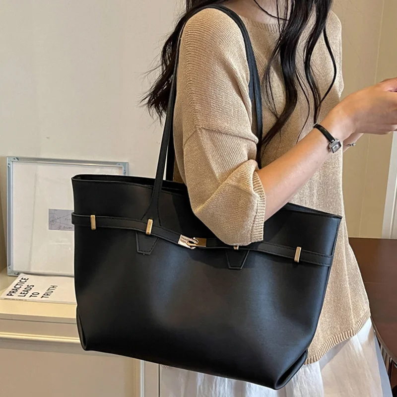 Urbaner Minimalistischer Stil Große Kapazität Damen-Handtasche Unterarm-Schultertasche Pendler-Handtasche Modische Reise-Unterarmtasche – Detail 15