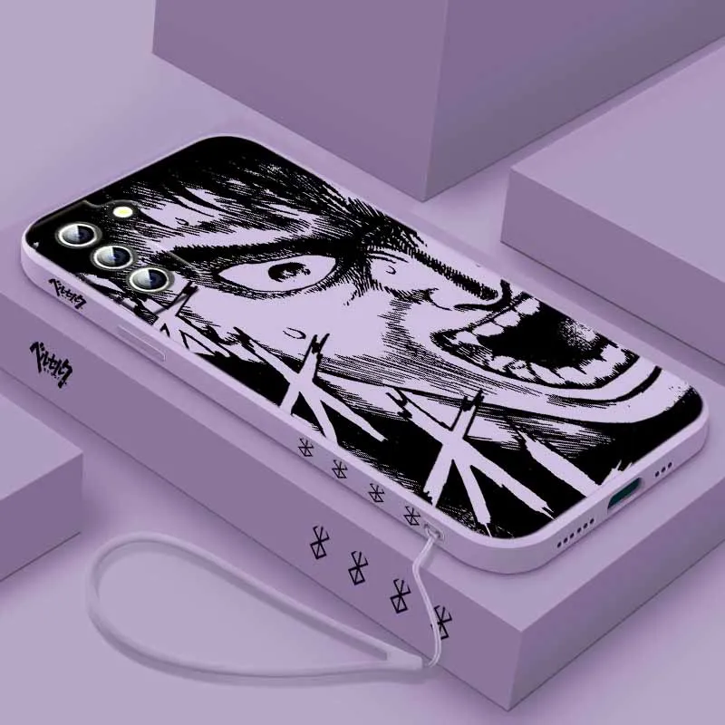 เคสโทรศัพท์ลายอนิเมะ Berserk สีดำ สำหรับ Xiaomi POCO X7 X6 X5 X4 X3 NFC GT M6 M5 M4 F6 F5 F2 F1 Pro แบบน้ำพร้อมสายคล้อง