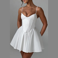 Summer 2025 new waist cinching slimming short skirt sexy suspender A-list dress for women