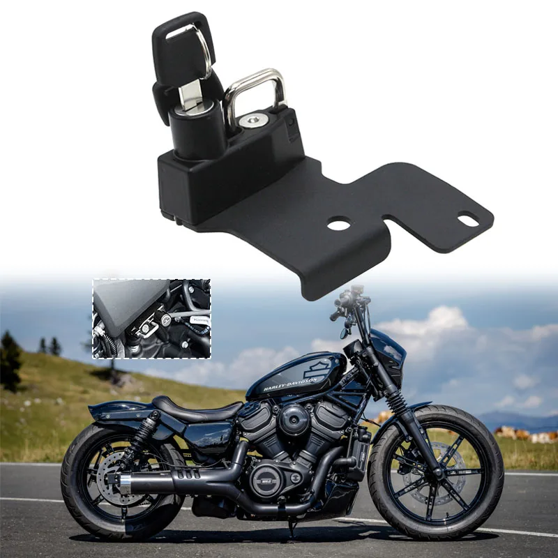 

Fit For HARLEY SportsterS RH1250S 2021- NIGHTSTER RH975 2022- Motorcycle Helmet Lock Mount Hook Keys Aluminum Locking