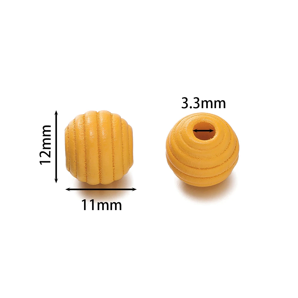 20pcs/lot Threaded Natural Wooden Beads Ball Loose Spacer Round Beads For Jewelry Making DIY Necklace Bracelet Accessories  ﻿