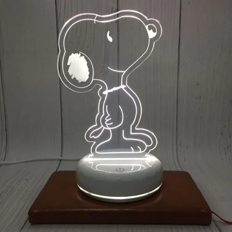 Snoopy new creative cartoon cute men and women interesting high-value home bedside lamp bedroom 3D three-dimensional table lamp