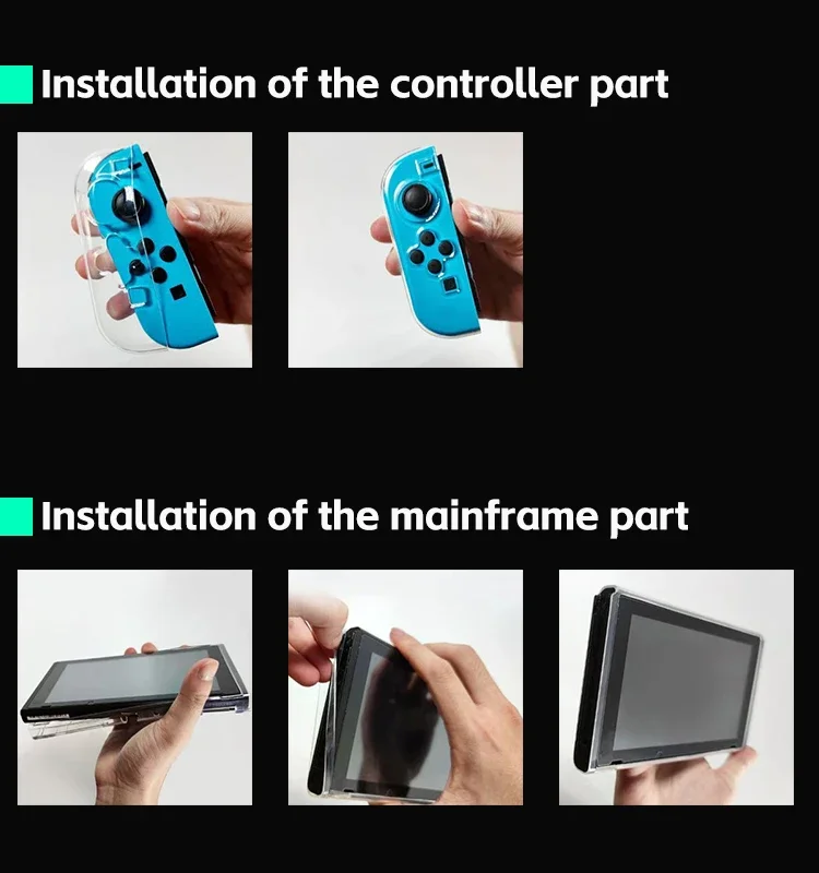 DATA FROG TPU Soft Transparent Shell Protective Case Clear Frame Protector For Switch Oled Game Console Accessories