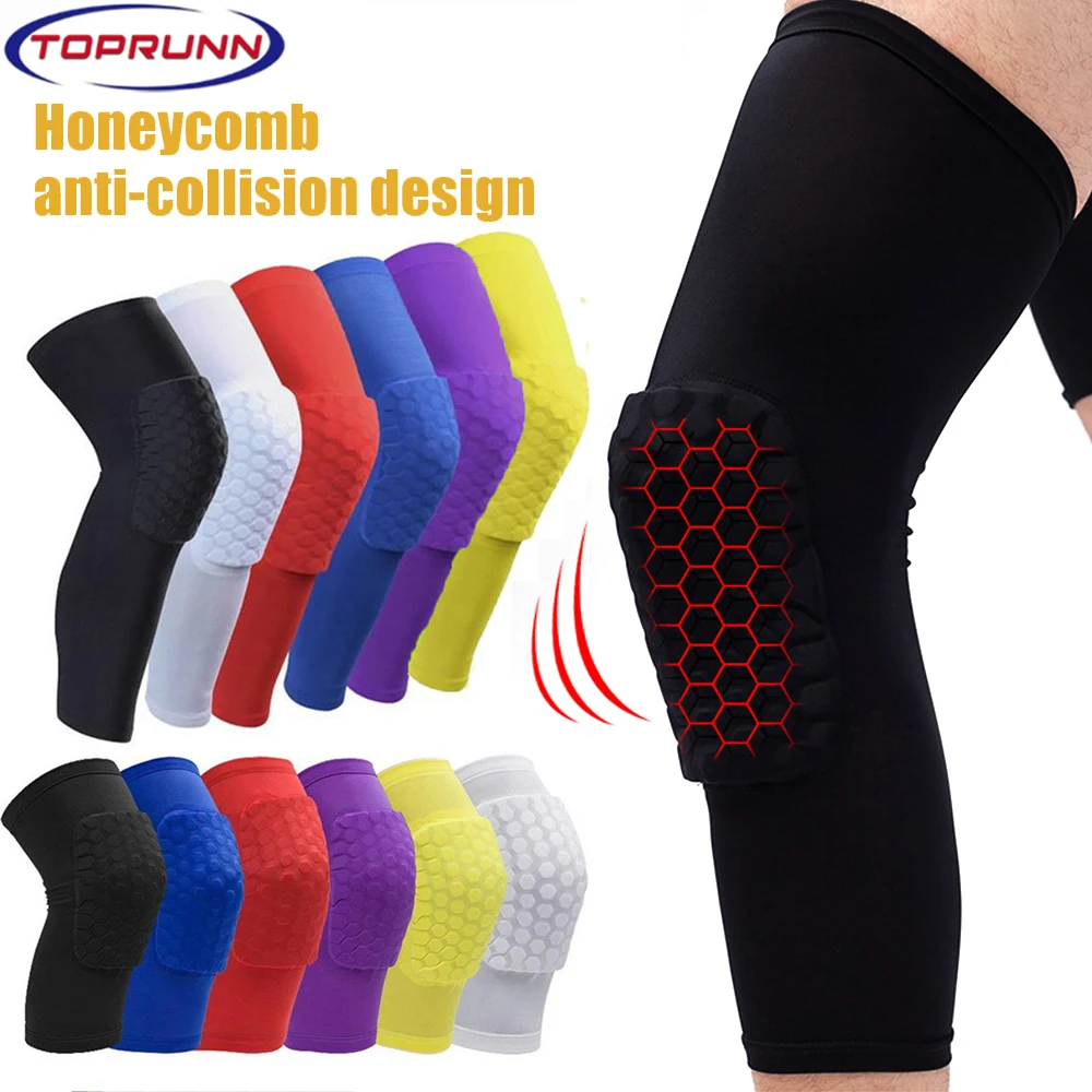 1PC Basketball Knee Pads Sleeve Honeycomb Brace Elastic Kneepad Protective Gear Patella Foam Support Volleyball Support