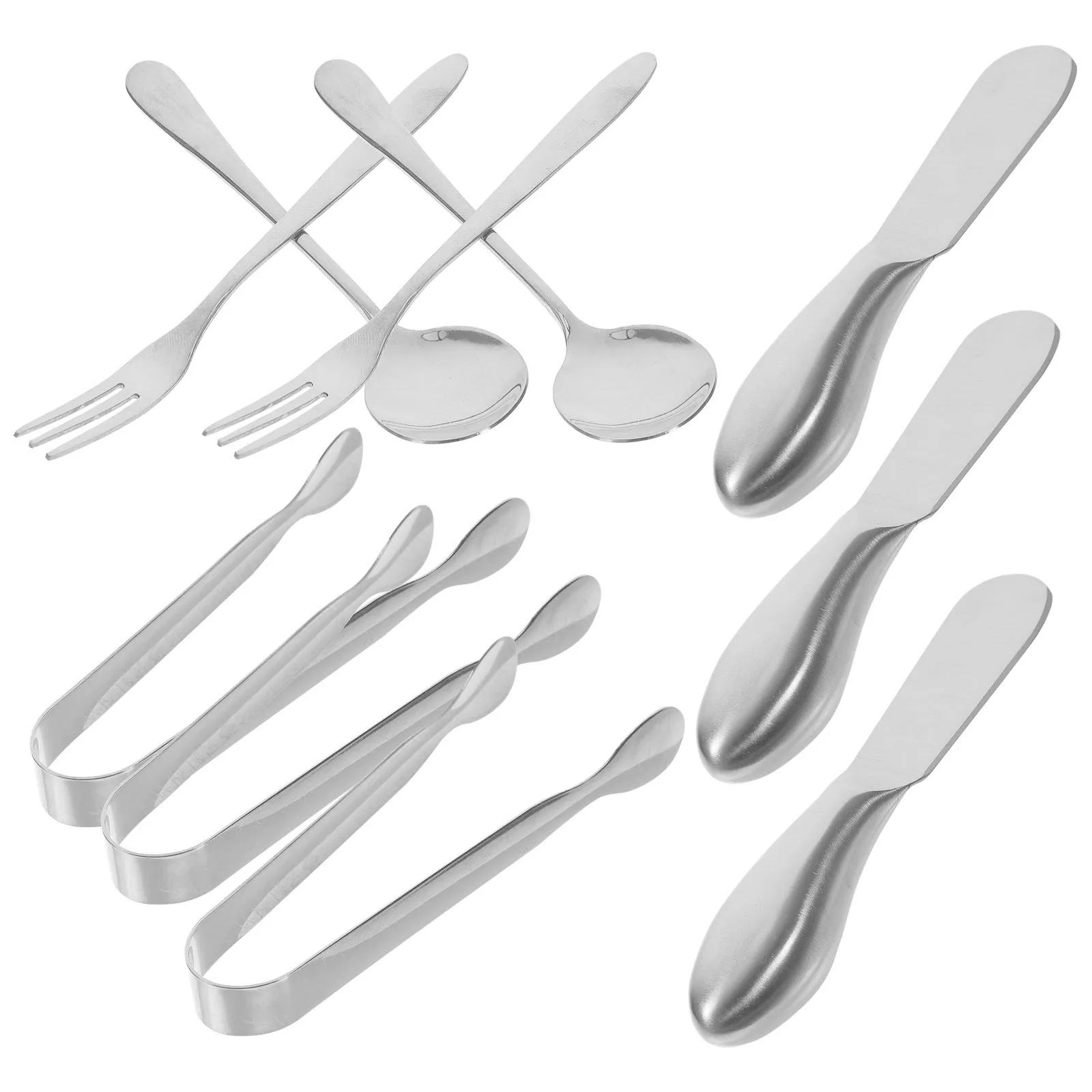 

1 комплект, 1 комплект, инструменты для сервировки сыра из нержавеющей стали для крема, масла, торта, разбрасывателя сыра, мини-ложки, вилки, щипцы, посуда, кухня