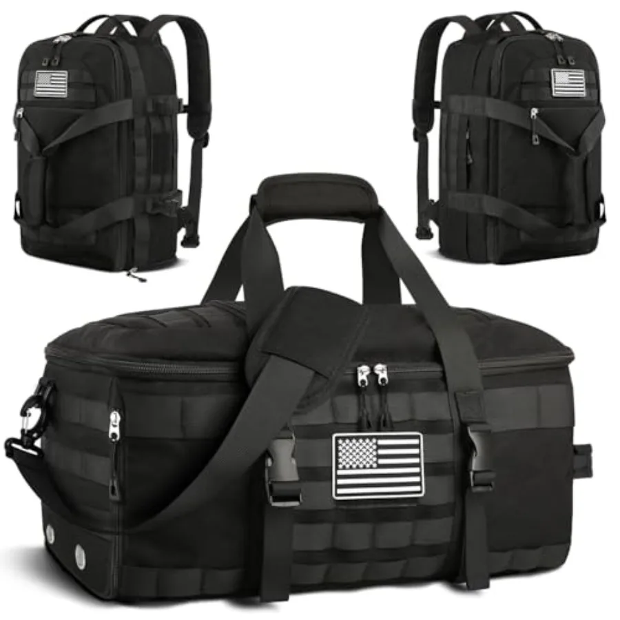 Gym Bags for Men Tactical Duffle Bag Backpack with Shoe Compartment 3 in 1 Carry on Bag Travel Backpack with Wet Pocket Weekend
