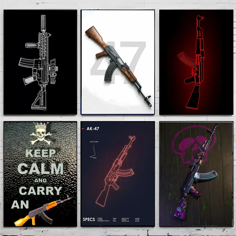Combat Graphic A-AK-47 Poster Superior Home Space  Indoor Decorative Art & Home Decor