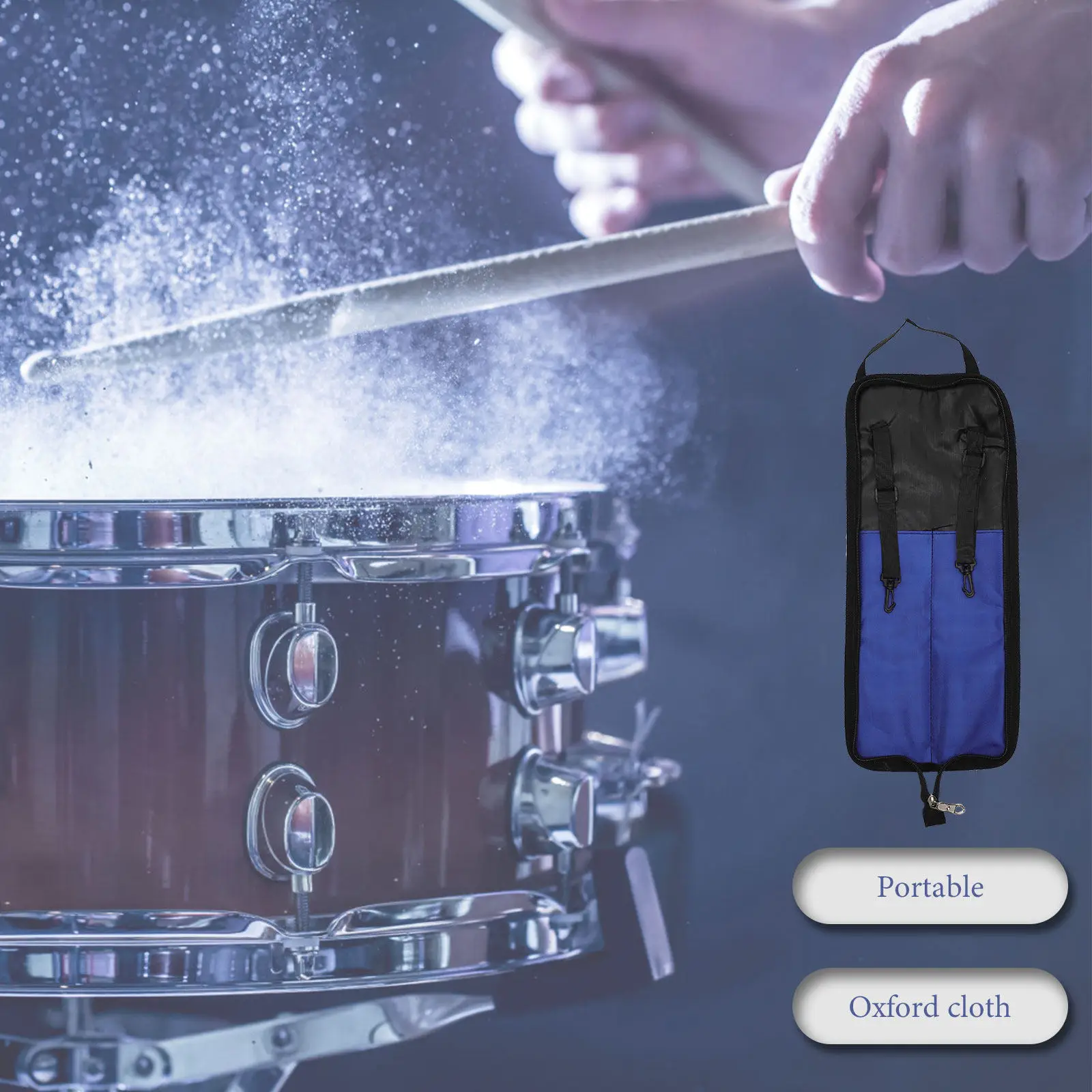Drum Stick Holder Bag Multipurpose Instrument Storage Portable Drumstick Drumsticks with Shoulder Strap Pouch for