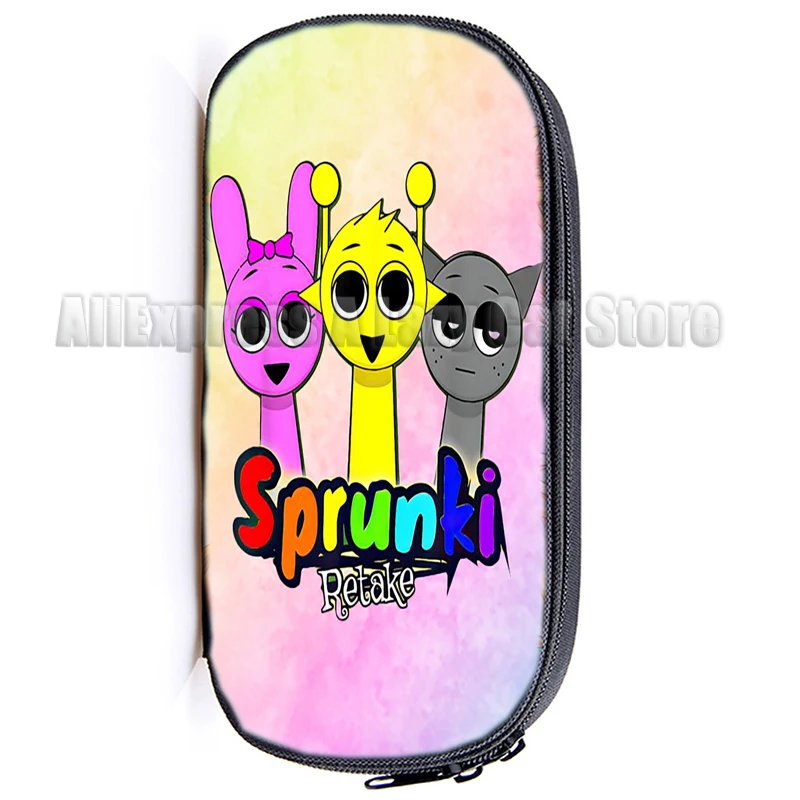 Bolsa para bolígrafos de juego Spunki, caja para bolígrafos creativa Incredibox, bolsa para bolígrafos de gran capacidad con dibujos animados, bolsa de almacenamiento de papelería, suministros para estudiantes