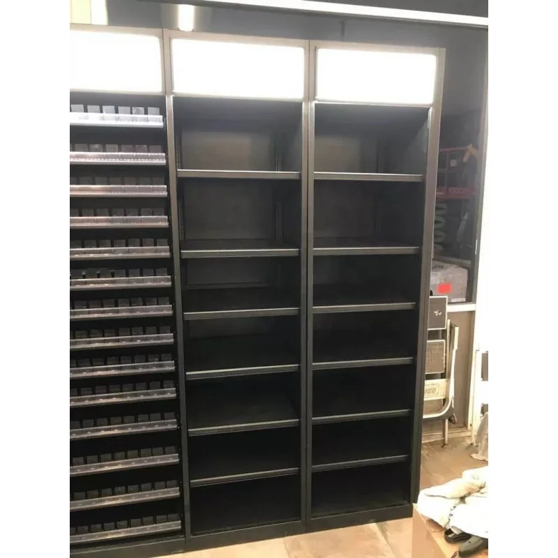 Multilayer Wooden Rack Smoke Shop Showcase Tobacco Store Display with LED Lightbox