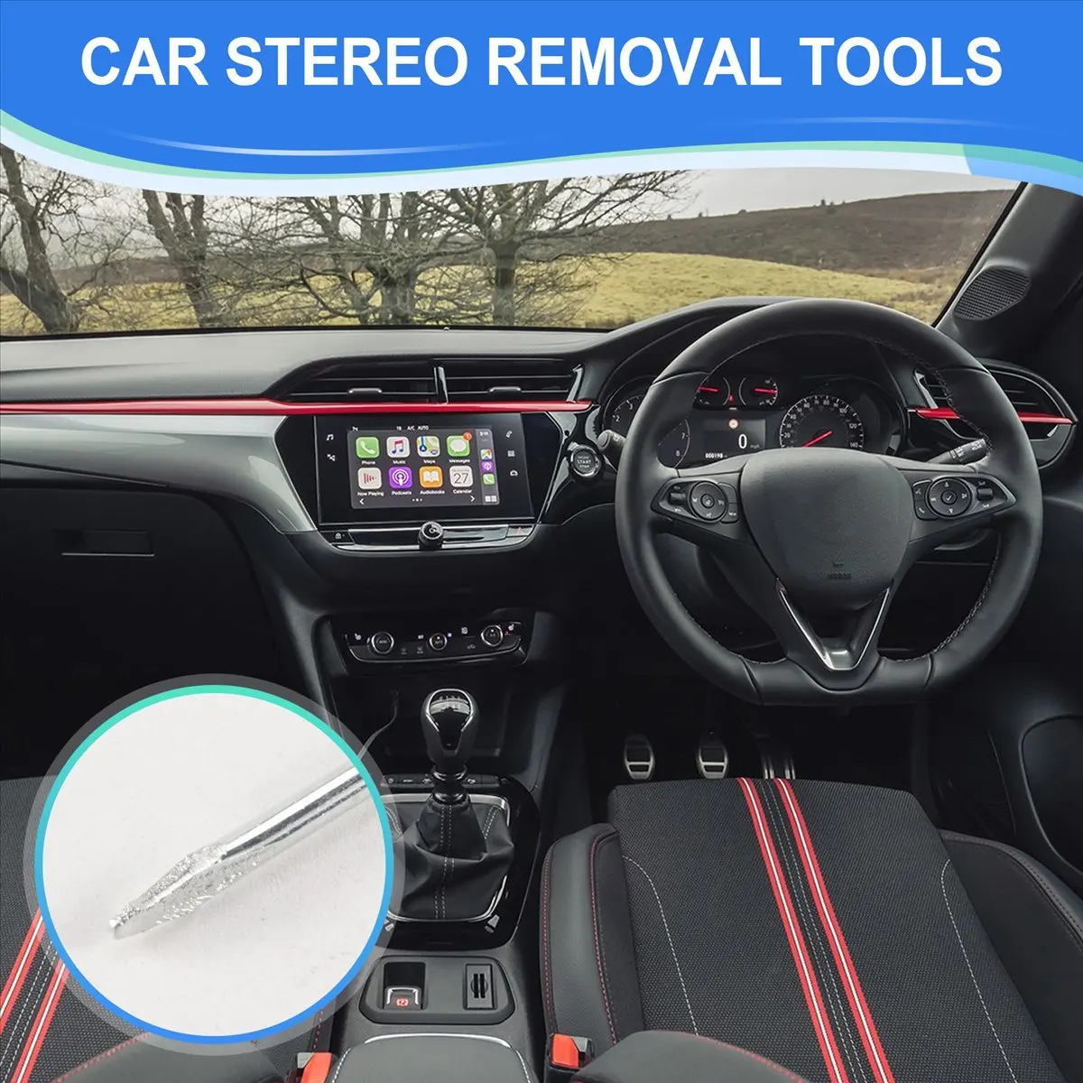 (A02R) 2Pcs / Pair Car Radio Stereo Removal Key Tool For Vauxhall /Opel /Corsa C /Meriva
