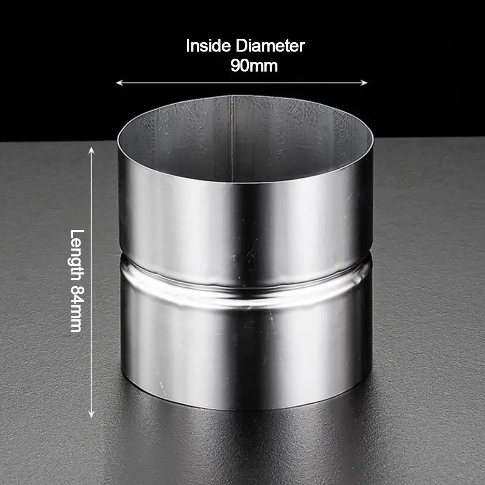New Stainless Steel Pipe Joint Round Silver Pipe Fittings Straight Ducting Connector