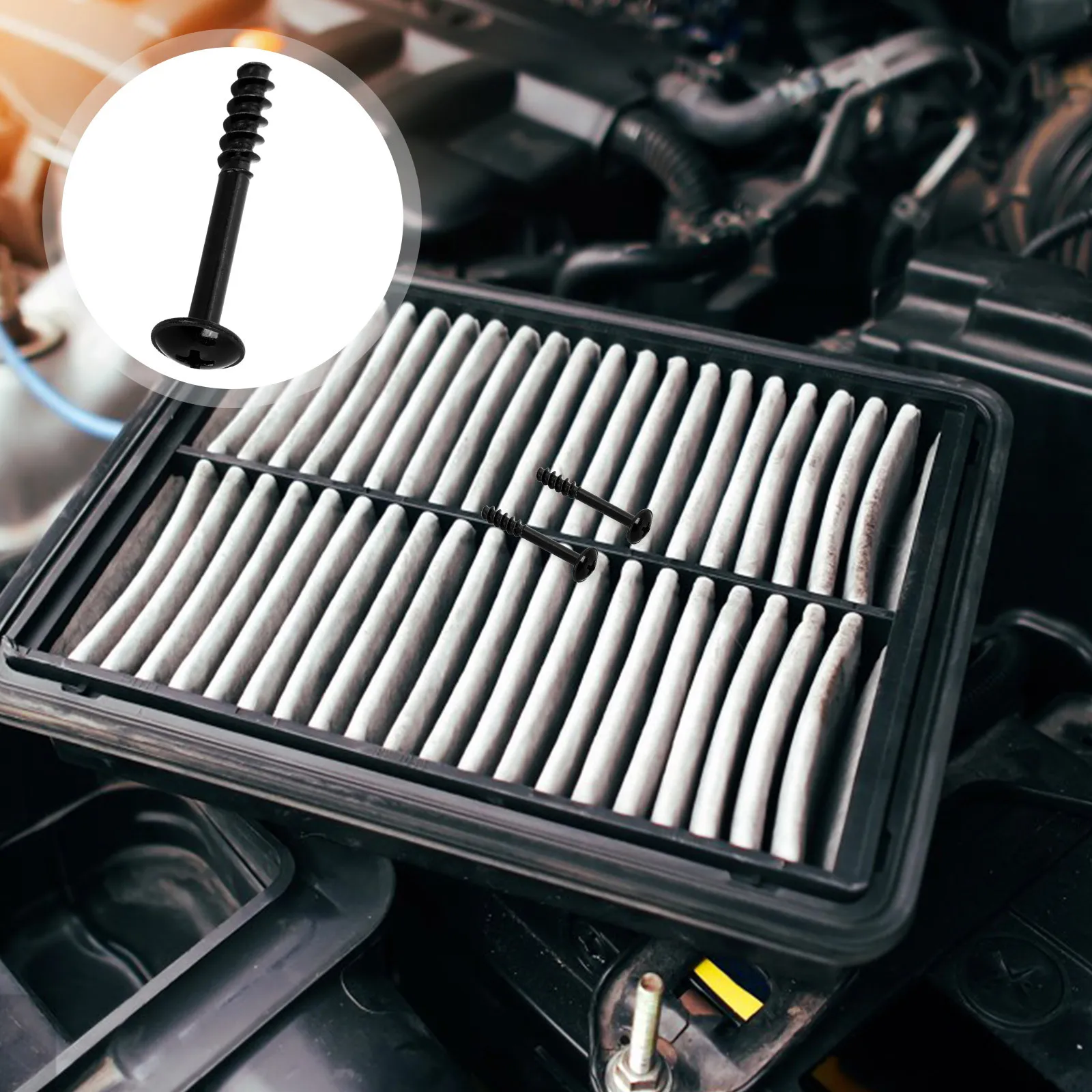 

2Pcs Air Filter Box Cover Screw Bolts Engine Replacement Durable Automotive Air Filter Housing Screws Car Bolt Parts