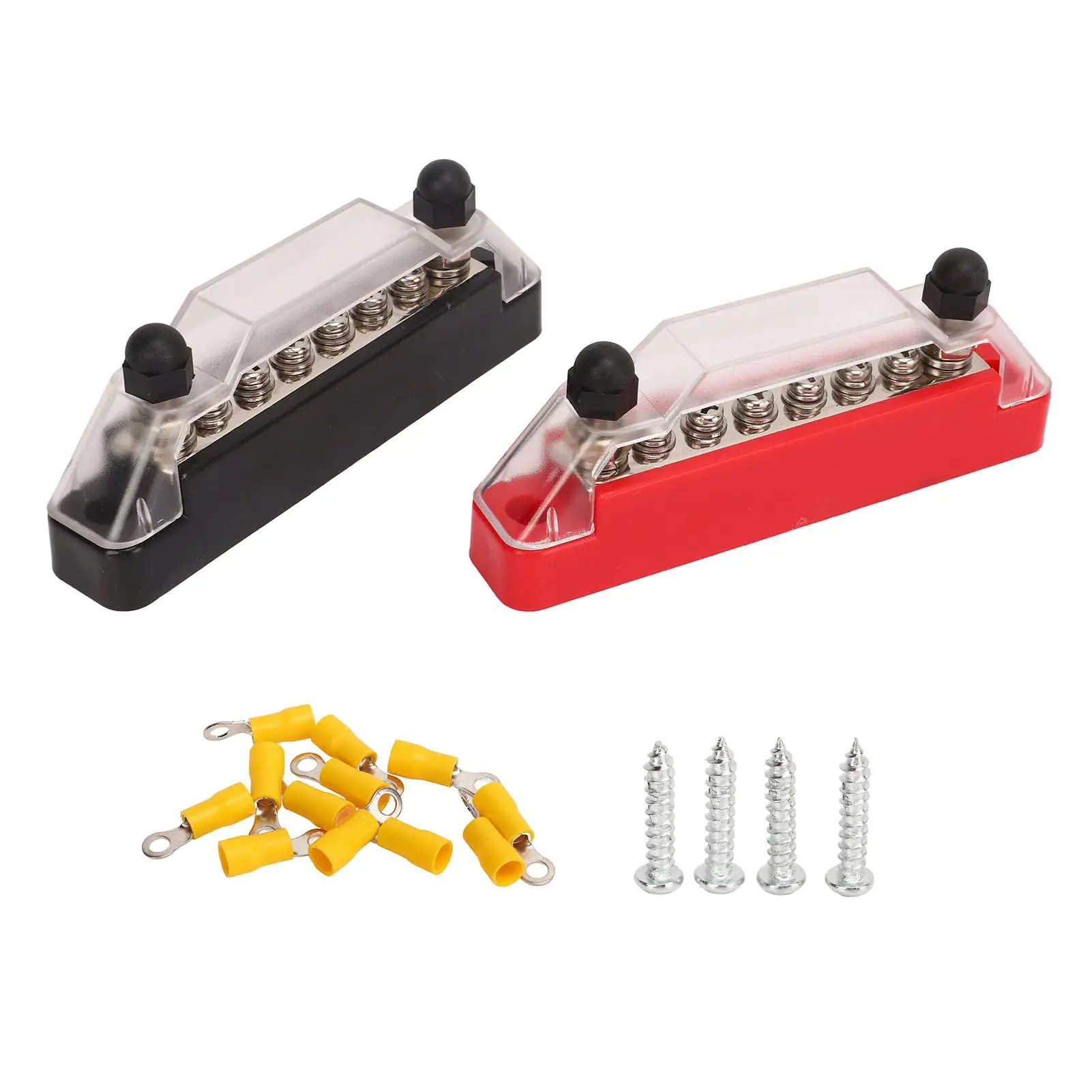 

Battery Terminal Distribution Block Low Resistance 6 Post Power Distribution Block 2 for M6 Terminal Post 6 M4 Wiring Screw for