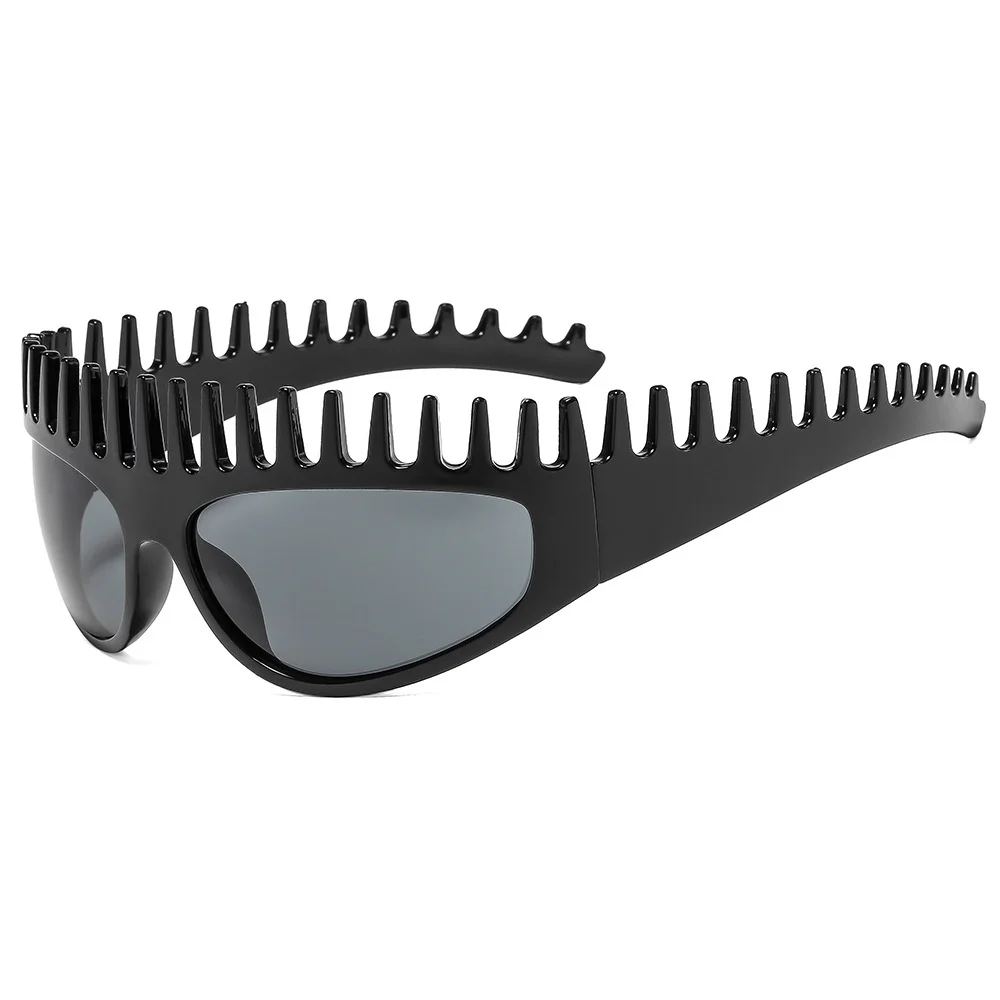 

Ins Unique Fashion Headband Y2K Women Sunglasses New Style Comb Shaped Cat Eye Hip Hop Punk Driving Men Sun Glasses UV400