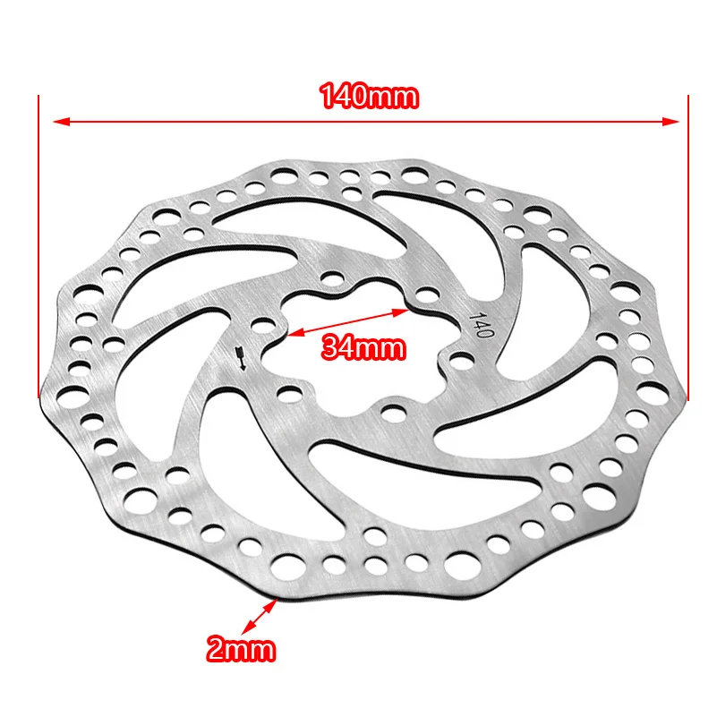 Rotor de Freio a Disco de 6 Furos 140mm para Patinete Elétrico com Parafusos - Acessório Essencial para Patinetes Elétricos - Lançamento Quente!