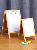 1pc Double-sided Foldable Advertising Drawing Board, Erasable Teaching Chalkboard, Wood Frame Blackboard, Dry Erase Whiteboard 2