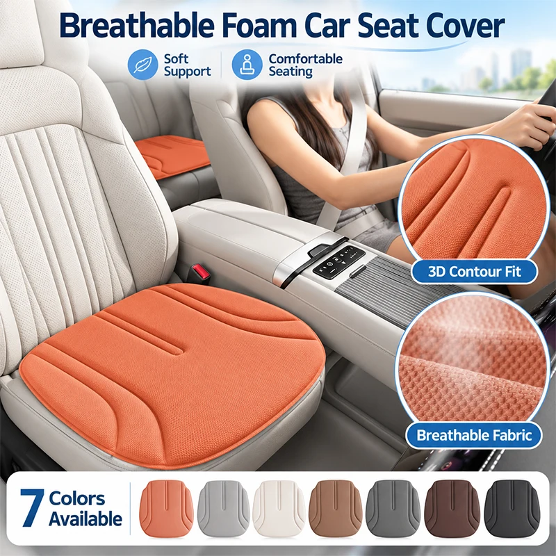 Comfortable Car Seat Cushion Latex Memory Foam Breathable Pad Universal Skin-Friendly Chair Mat for All Seasons