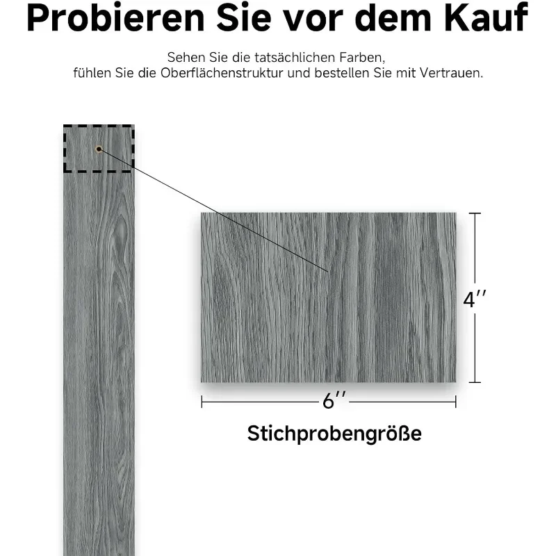 أرضيات فينيل مقاومة للماء مقاس 6 × 36 مكونة من 36 قطعة لأرضية غرفة نوم المطبخ #5