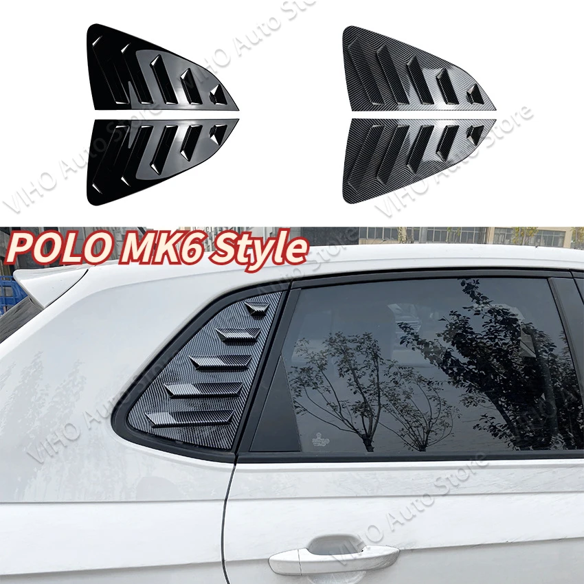 For VW Polo MK4 9N MK5 6R 6C Polo MK6 Rear Triangle Window Sunshade Car Side Window Spoiler Cover Trim Louver Body Kits Shades view 3