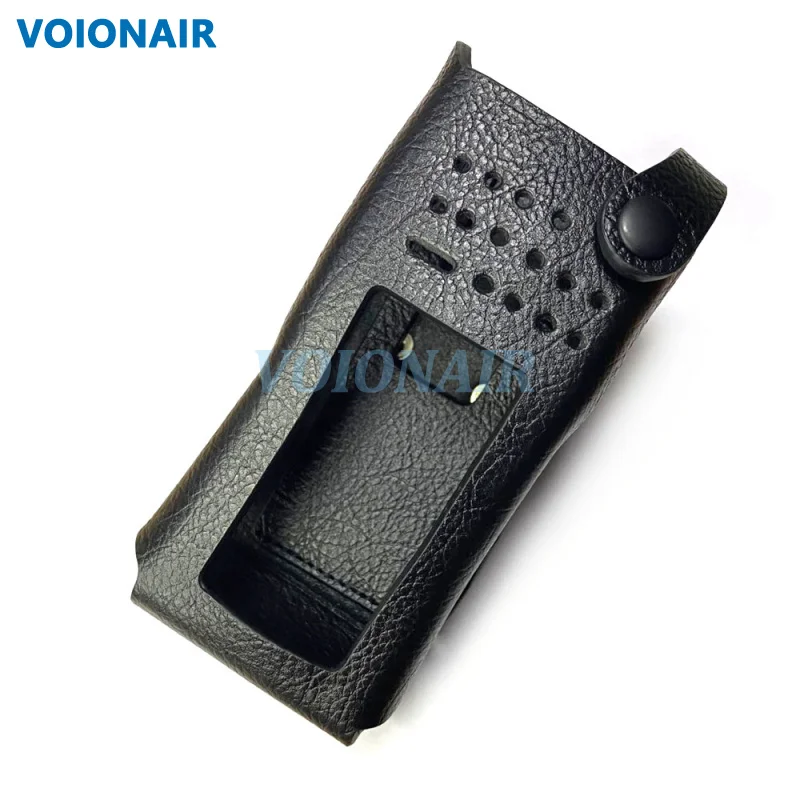 VOIONAIR-funda de transporte de cuero genuino suave para Motorola GP338D + Radio bidireccional