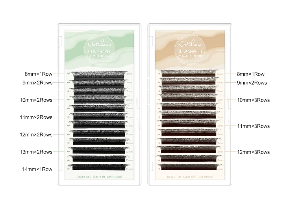 NATUHANA W Lashes Extension L LU(M) Curl Individual Mink YY Lashes 3D W-shaped Volume Fan Eyelash Extension