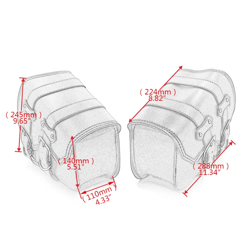 Motorcycle Saddle Bags Side Tool Luggage Pouchout door Luggage For Harley Sportster XL883 1200 Black PU Leather
