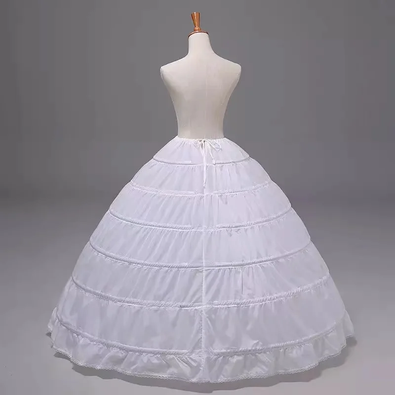 Personalizado em estoque venda quente 6 hoop 2024 vestido de baile osso completo crinoline petticoat para vestido de casamento acessórios deslizamento