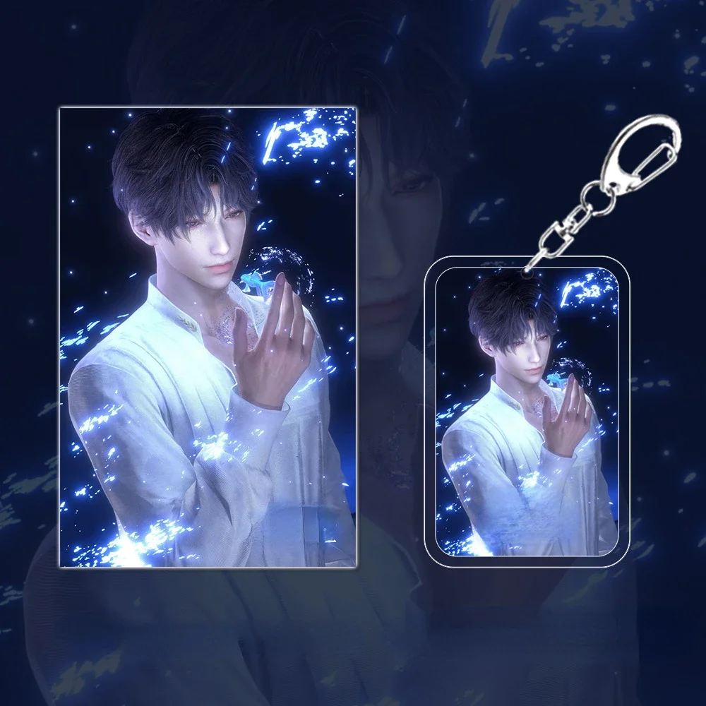 Qiyu Dark Background Image Laser Bookmark Postcard Game Characters Stationery Set Trendy Office Supplies Back To School Gift