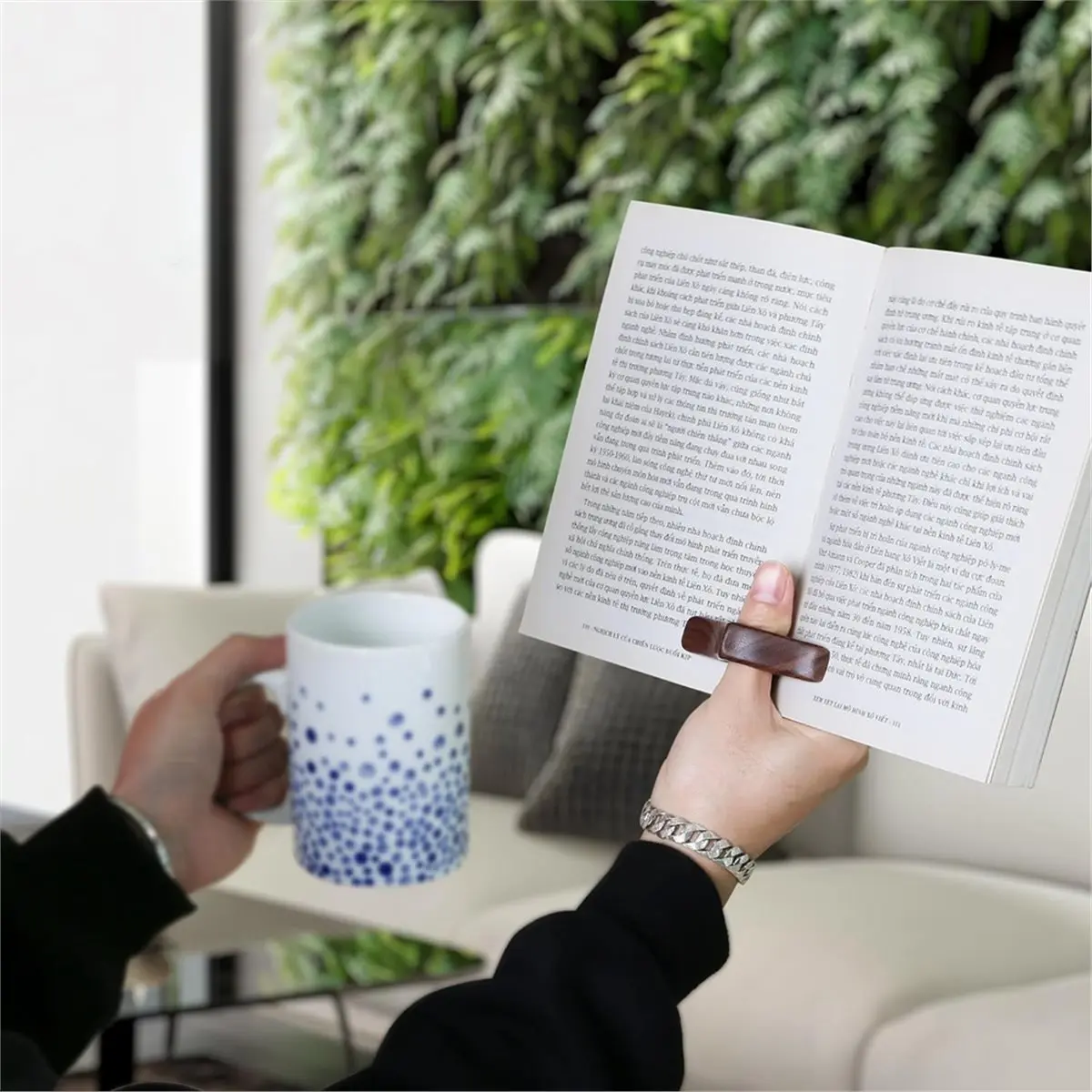 Walnut Book Page Holder, Smooth Finish Wood Book Holder for Reading, Ideal Book Reader Gifts & Reading Accessories