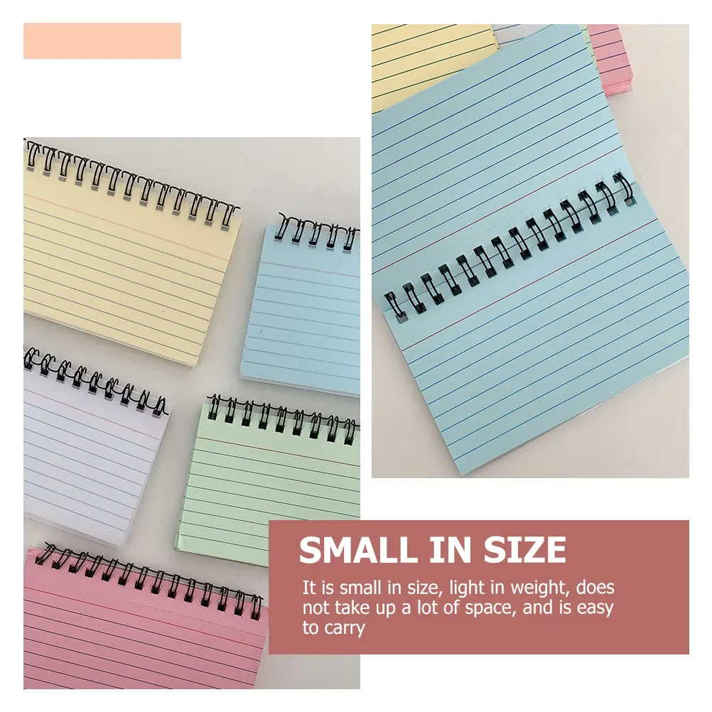 

5pcs Small Notepads PP Paper Writing Pad Portable Notebook Tearable Coil Student Office Travel Lightweight Practical Schedule