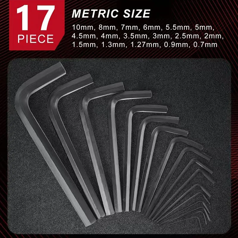 35-Piece Hexagon Wrench, Metric Imperial Hexagon Wrench Set L-Shaped Flat Head Hexagon Wrench