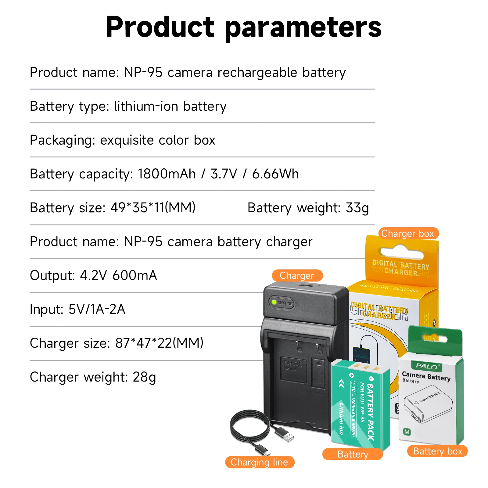 PALO NP-95 NP 95 NP95 аккумулятор + USB зарядное устройство для сверхбыстрой зарядки для Fujifilm F30 F31 F30fd F31fd 3D W1 X100T X100S X100 X-S1 3DW1