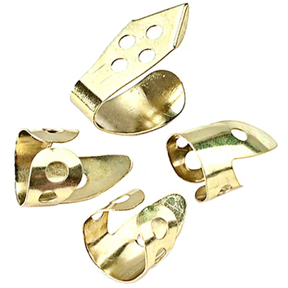 4 قطعة من أعواد أصابع الجيتار المعدنية الاحترافية، لوازم أدوات متعددة الوظائف، واقي متين من الفولاذ المقاوم للصدأ للموسيقيين