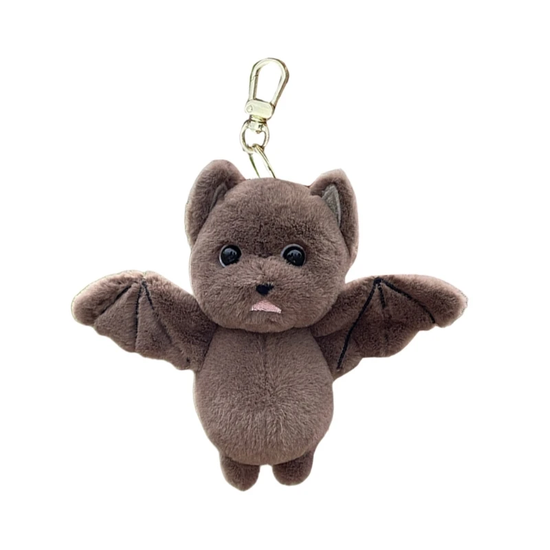 Multifunctional Bat Plush Charm for Keys and Bags Stuffed Animal Pendant Keychain Creative Halloween Accessory A0KD