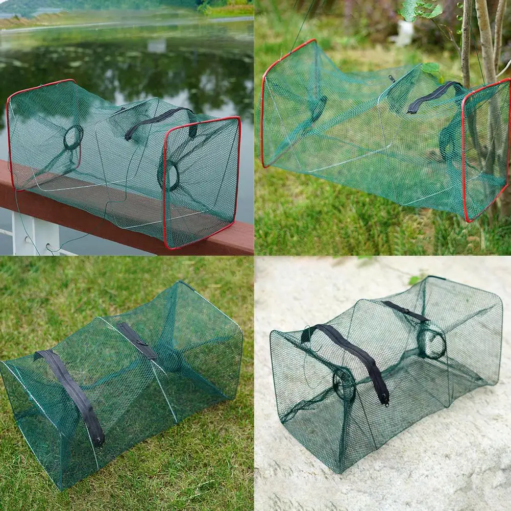 Foldable Fishing Trap Net Shrimp Fish Crab Bait Net Crayfish Shrimp Crab Trap Prawn Mesh Catcher Fishing Tools Fishing K1H7